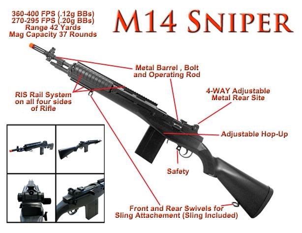 M14 M1 Garand Spring Airsoft Sniper Rifle Scale 1:1 Real Bolt Metal Core