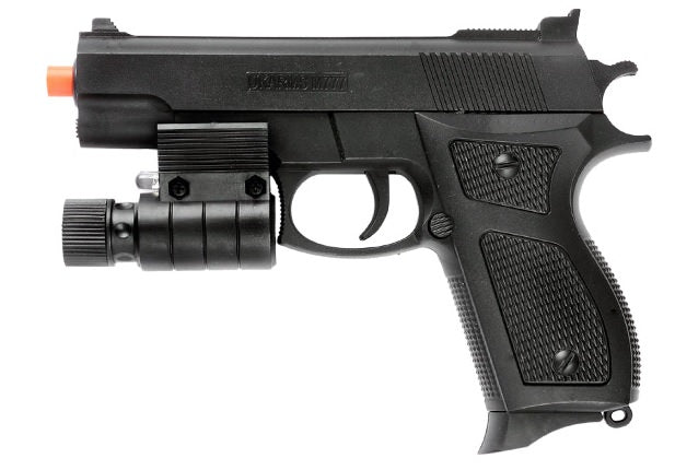 Spring Airsoft Pistol FPS-130 - Flashlight, Aiming Sight