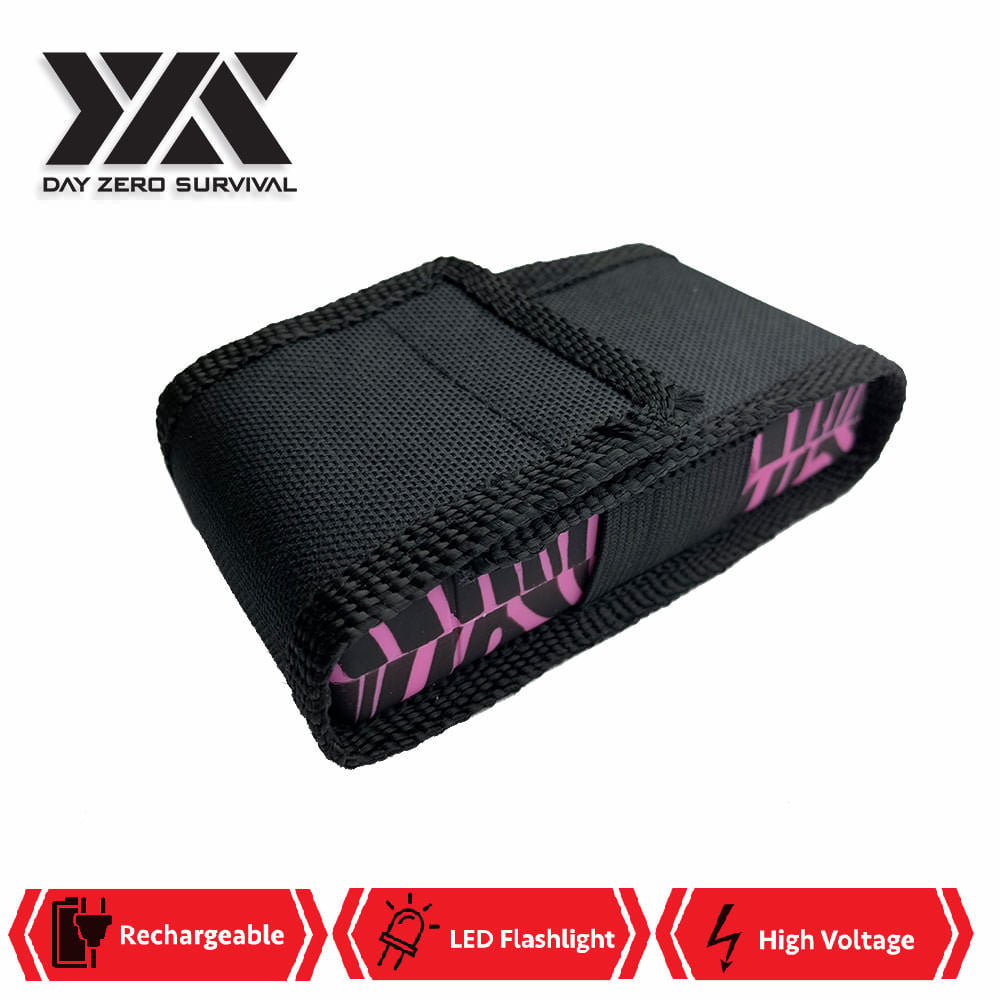 DZS 10 Million Volt Self Defense Pink Zebra Print Stun Gun Rechargeable