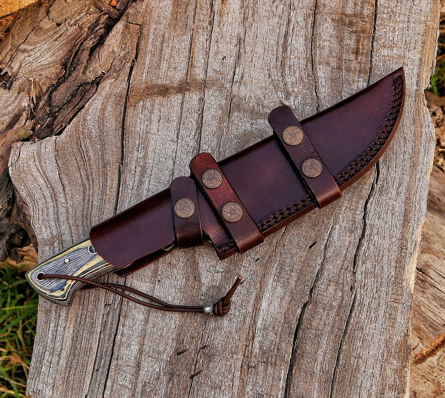 12" Custom Handmade Damascus Steel Hunting Bowie Knife