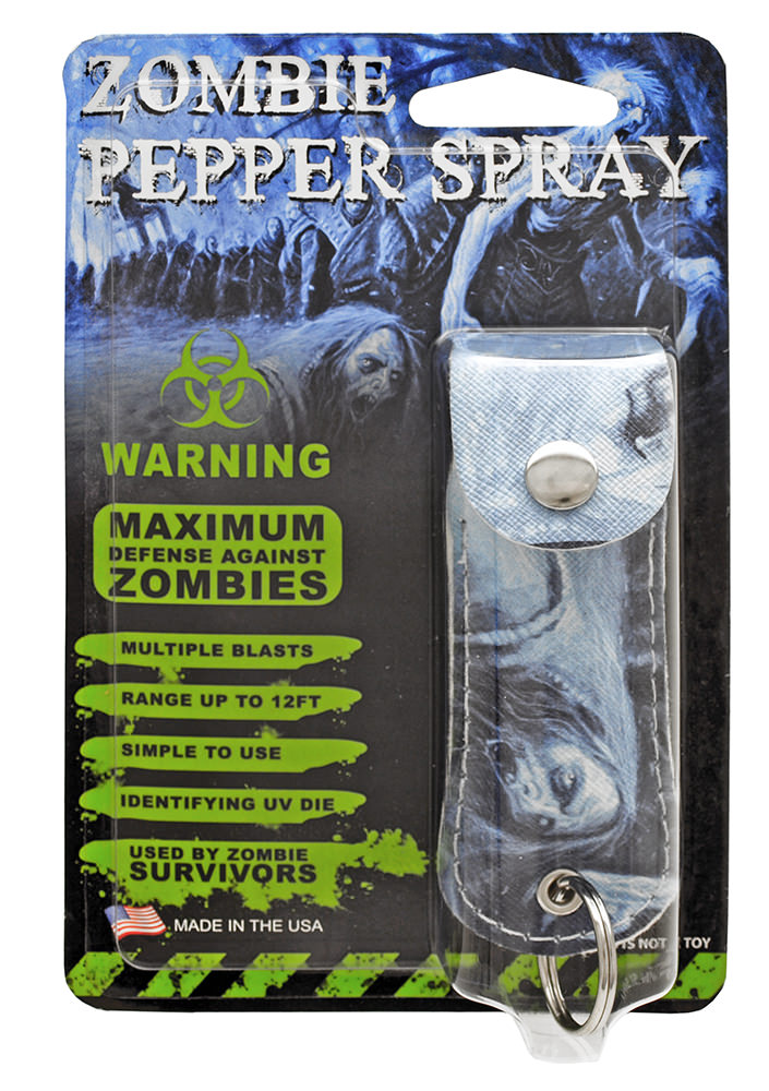 Zombie Keychain Personal Defense Pepper Spray OC-18 1/2 oz With Case