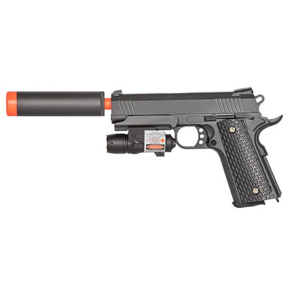 Warrior Metal Airsoft Spring Pistol With Red Dot Laser