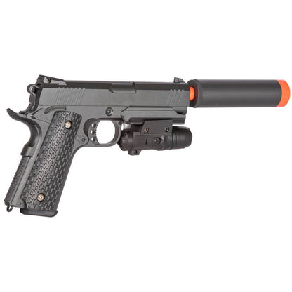 Warrior Metal Airsoft Spring Pistol With Red Dot Laser