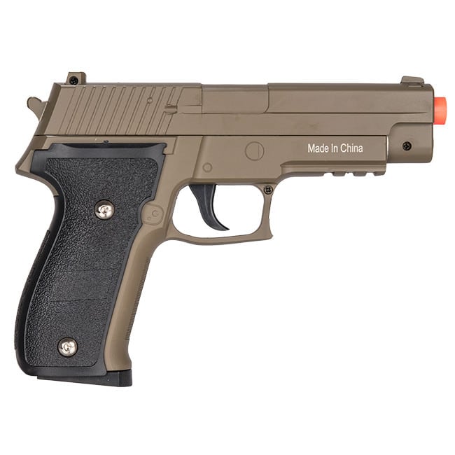 Airsoft Metal 226 Spring Pistol - DARK EARTH Shoots 280 FPS
