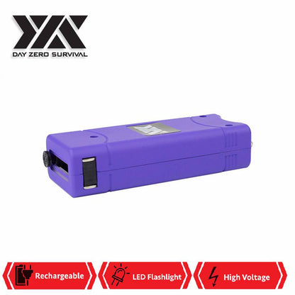 Purple DZS Rechargeable Self Defense Ultra Mini Stun Gun With LED FlashLight