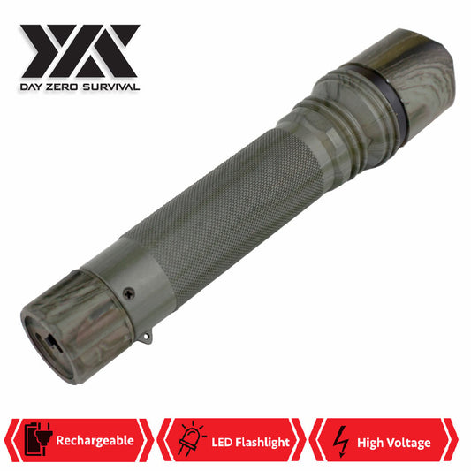 DZS Powerful 10 Million Volt LED Flashlight Stun Gun Rechargeable Camo