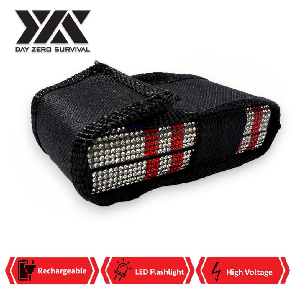 American Flag Rhinestone DZS 10 Million Volt Self Defense Bling Stun Gun