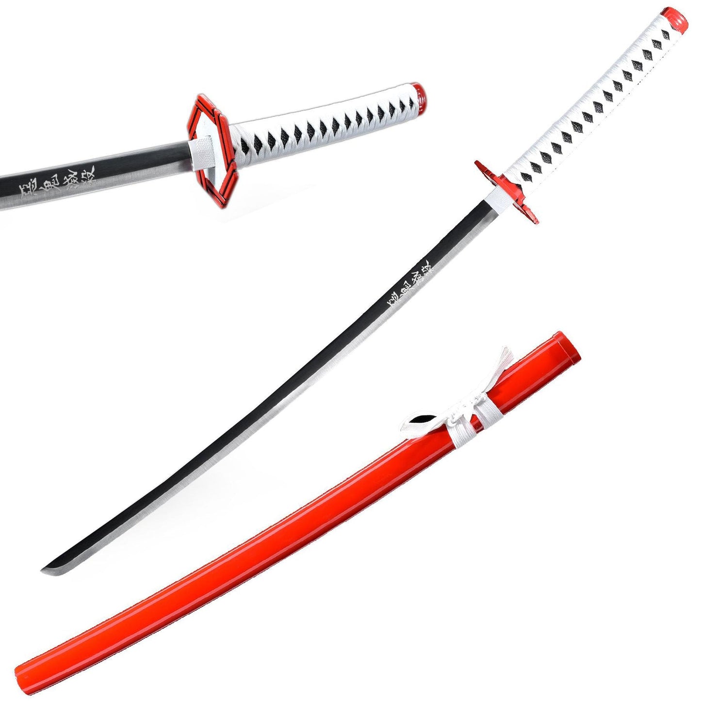 Red Steel Giyu Tomioka Nichirin Katana Sword Demon Killer Anime