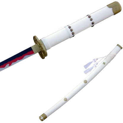 40.5" Enma Zoro Roronoa Yamo White Katana Replica Steel Sword