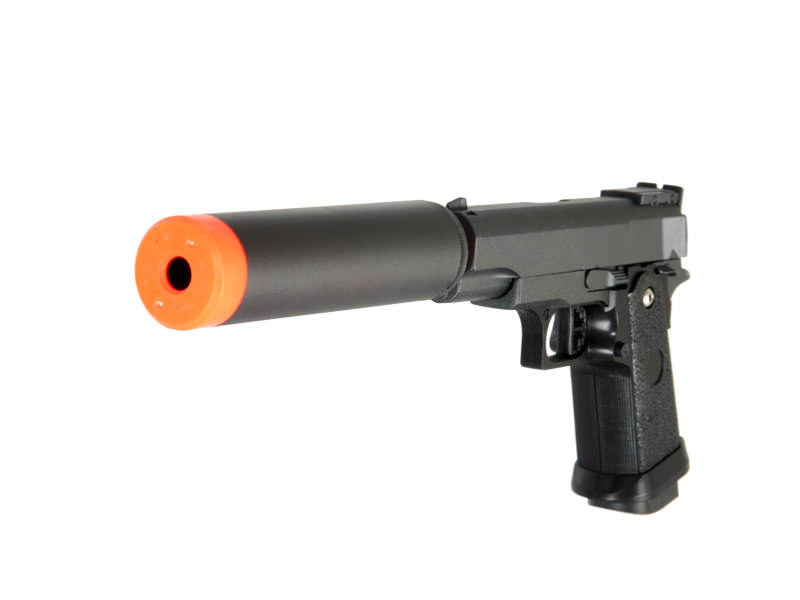 Spring Rapid Fire 6mm Pistol FPS 200 Airsoft Gun With Silencer