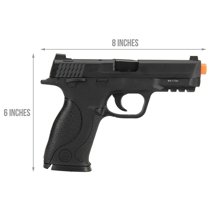 Metal Slide Full Size Airsoft Spring Pistol Black 220 FPS