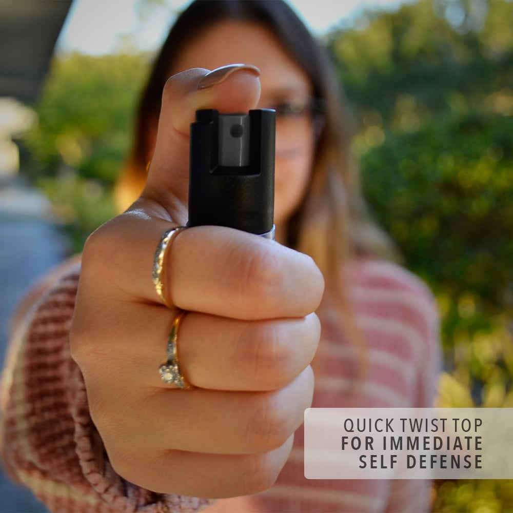 USA Flag Keychain Mini Pepper Spray for Self Defense - Safety Twist Top to Prevent Accident