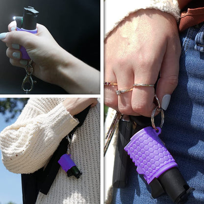 Light EM Up - Self Defense Combo with Red Pepper Spray & Flashlight - Purple