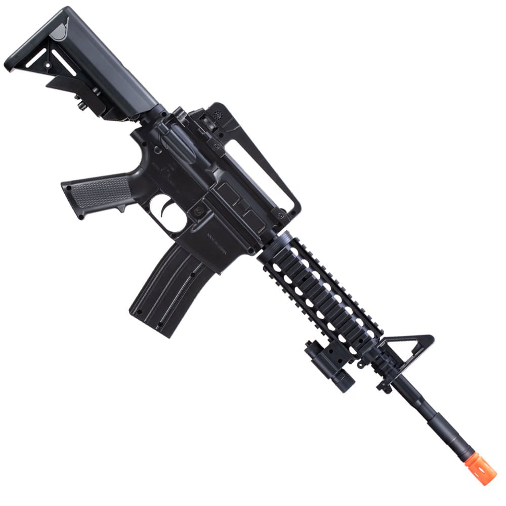 Spring Powered Airsoft Rifle with 2 Magazines and 2 Stocks