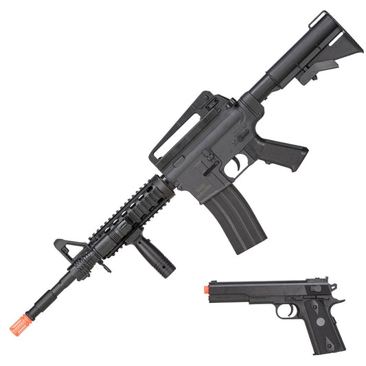 M4 Spring Airsoft Rifle and 1911 Pistol Combo