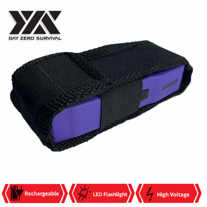 Purple DZS Rechargeable Self Defense Mini Stun Gun With LED FlashLight