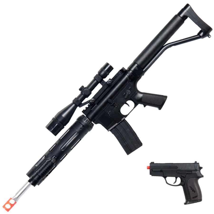 FPS-280 Rifle and FPS-120 Pistol Spring Airsoft Guns Combo Pack