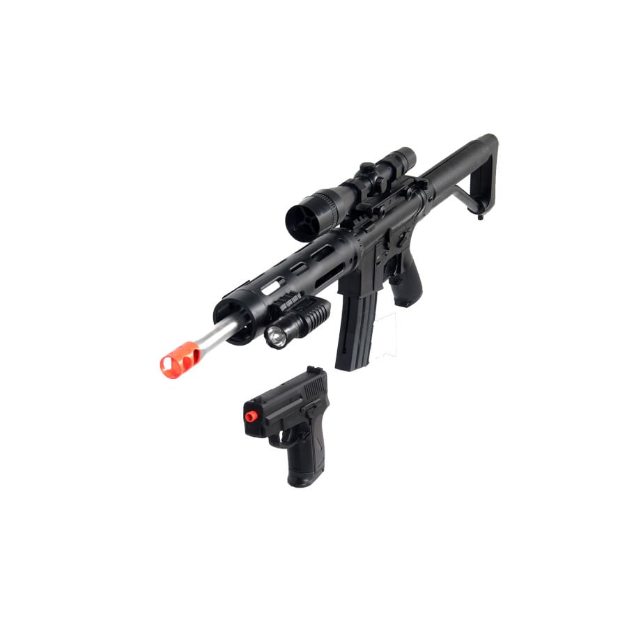FPS-280 Rifle and FPS-120 Pistol Spring Airsoft Guns Combo Pack
