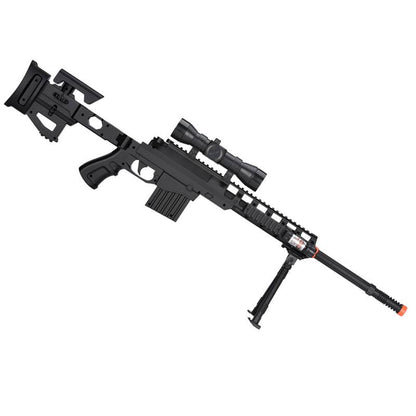 Spring Airsoft Sniper Rifle Gun W/ Scope Laser Light Bipod 350 FPS