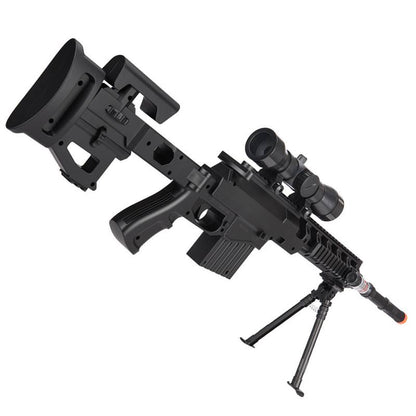 Spring Airsoft Sniper Rifle Gun W/ Scope Laser Light Bipod 350 FPS
