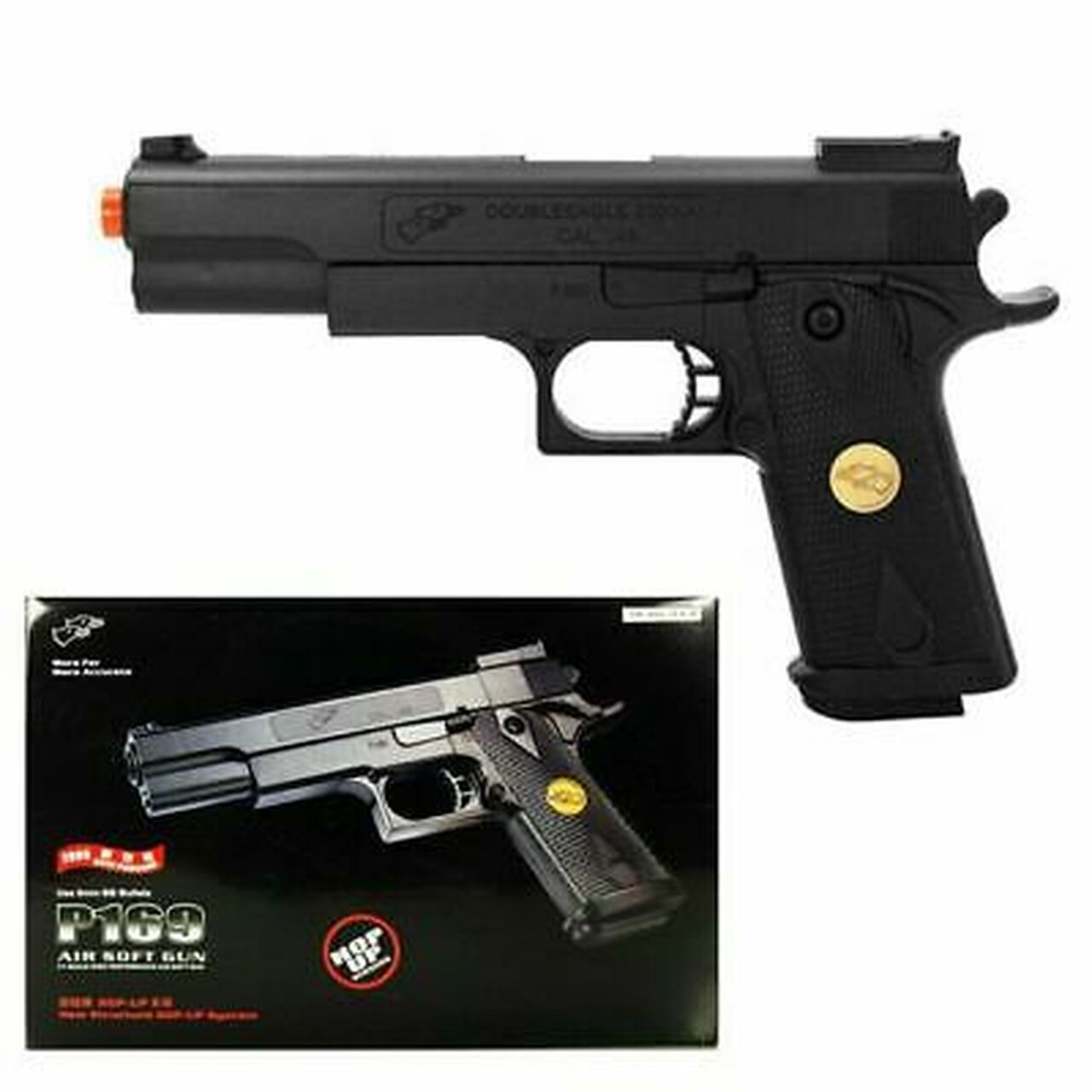 Double Eagle Delta Force Tactical Full Size Airsoft Spring Pistol