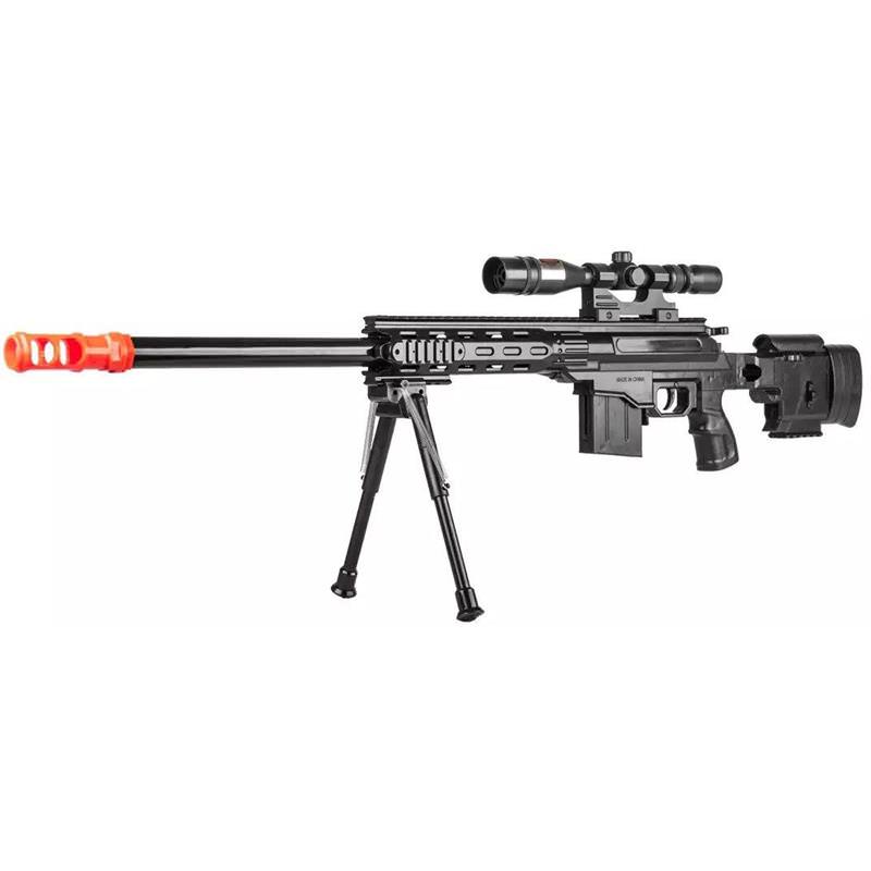 Tactical Spring Sniper Airsoft Rifle Gun With Laser Scope Bipod
