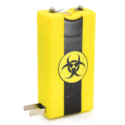 Self Defense Biohazard Yellow Stun Gun Rechargeable LED Flashlight