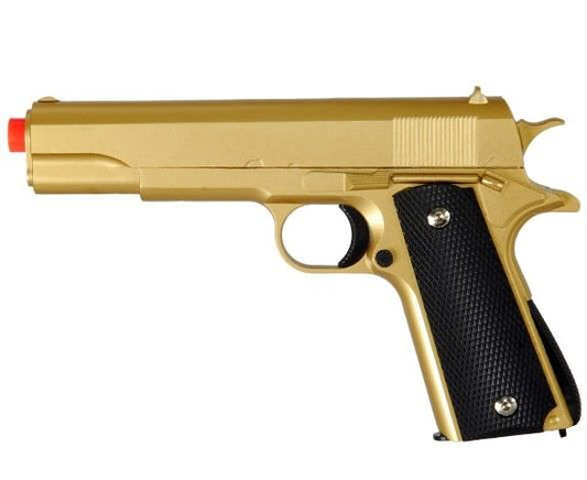 1911 Replica Full Metal Two Tone Gold & Black Airsoft Spring Pistol 6MM BB Gun