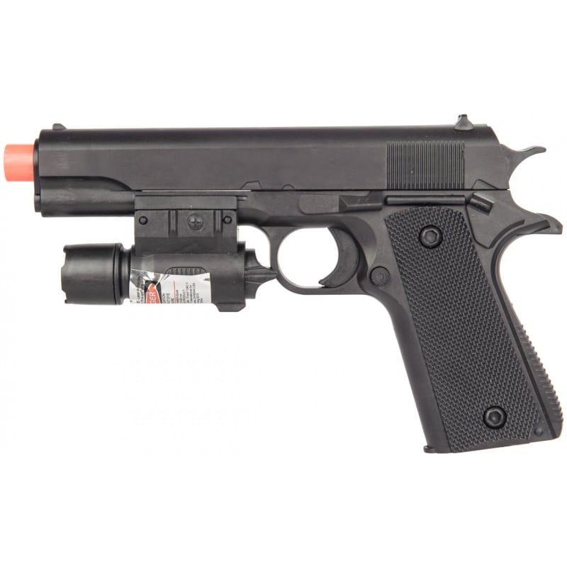 Airsoft 8" Spring Powered Pistol with Laser