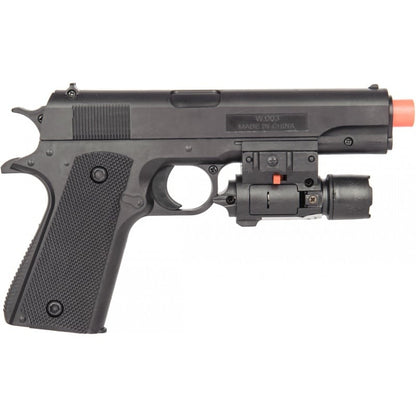 Airsoft 8" Spring Powered Pistol with Laser